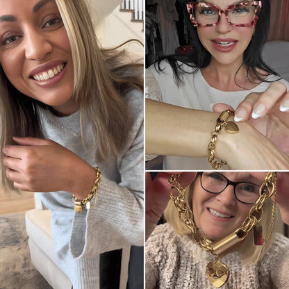 Pulsera Heartened Chunky - ORO